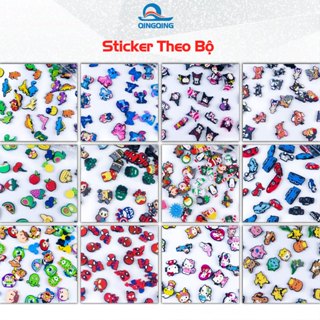 Jibbitz,Combo Sticker dép 2D,3D siêu dễ thương gắn dép Unisex, dép tổ ong.