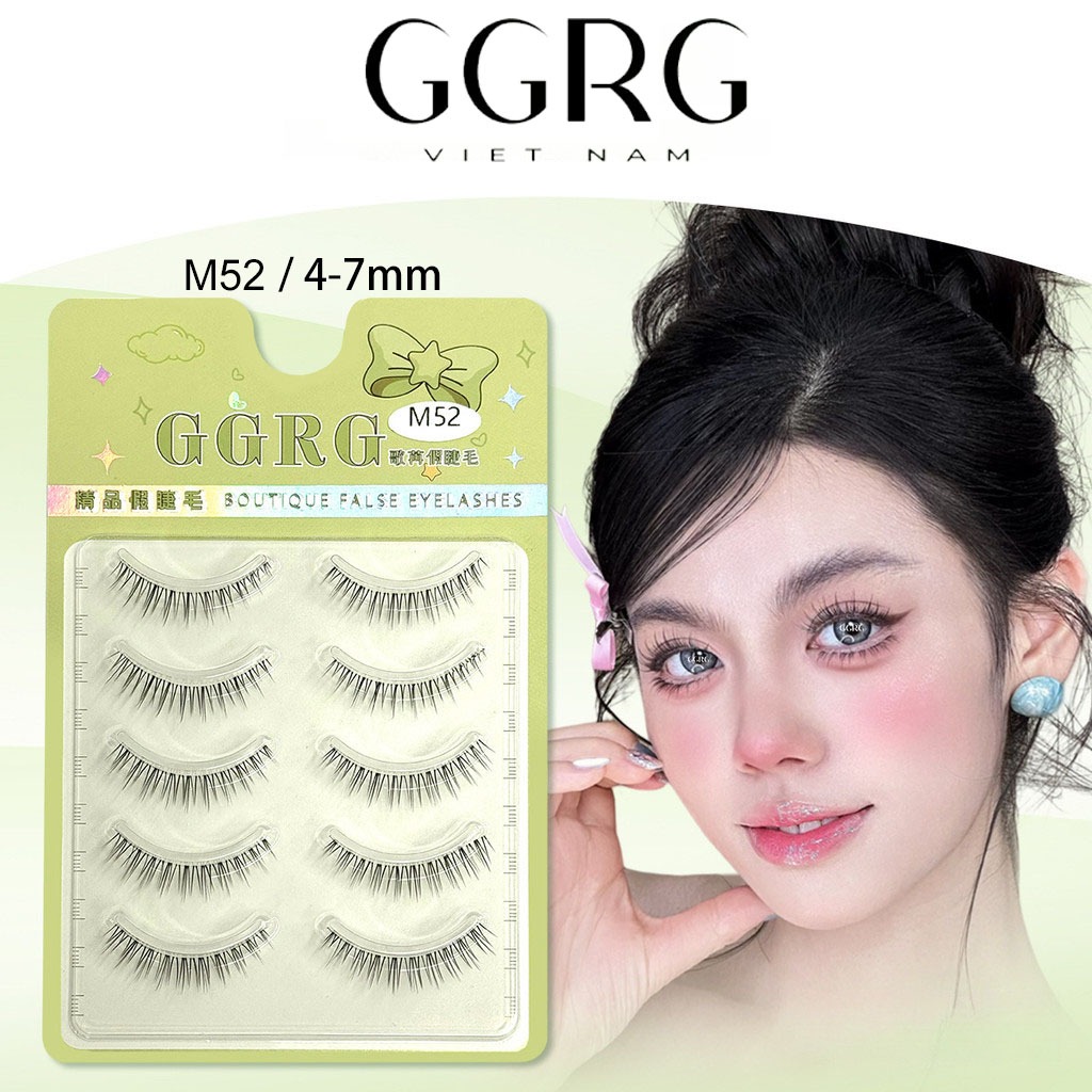 GGRG Mi giả dưới M52, 4-7mm, tự nhiên như thật, chân trong suốt,lông mi dưới tinh tế