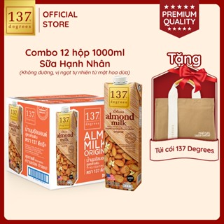 [MUA THÙNG 12 HỘP 1 LÍT TẶNG 1 TÚI CÓI] Sữa Hạt Hạnh Nhân Nguyên Chất 1 Lít 137 Degrees Nhập Khẩu Thái Lan