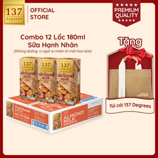 [MUA THÙNG 12 LỐC 180ML TẶNG 1 TÚI CÓI] Sữa Hạt 137 Degrees Nguyên Chất 180ML, Healthy – NK Thái Lan