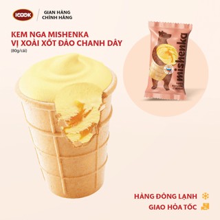 Kem Nga Mishenka hương vị Xoài xốt Đào Chanh Leo, 100% sữa tươi nguyên kem