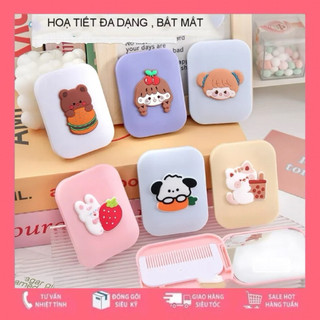  Gương Mini Kèm Lược Gấp Gọn Cute – Gương Bỏ Túi Tiện Dụng – Gương Trang Điểm Du Lịch 