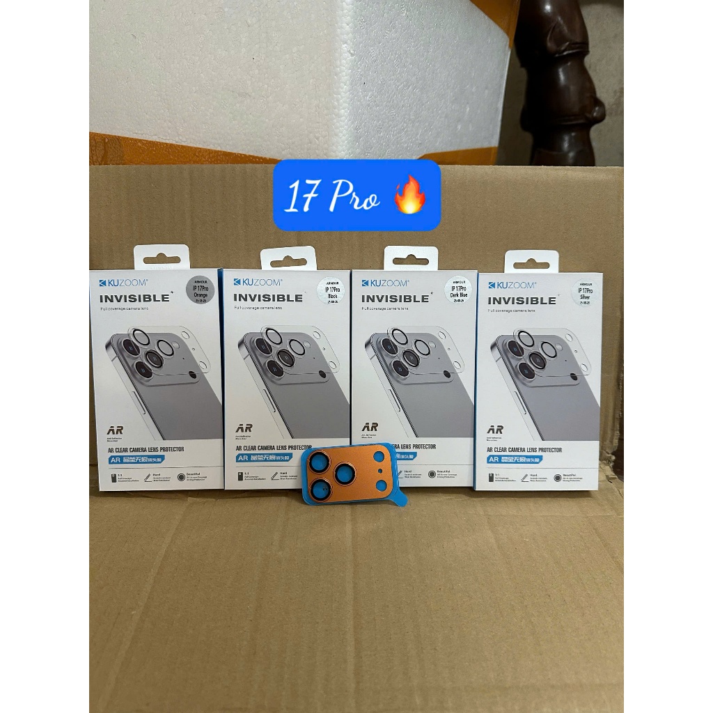 Kính cường lực cụm Camera Kuzoom cho iphone 17 pro max,17 pro