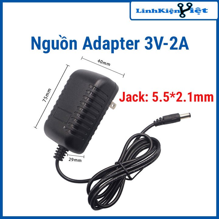 Nguồn Adapter 3V-2A 5.5*2.1mm