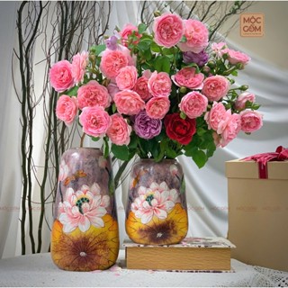  Bình gốm cắm hoa Bát Tràng vẽ thủ công nhiều họa tiết trang trí làm quà tặng 20 10 20 11 8 3 Tết Mộc Gốm MG365 