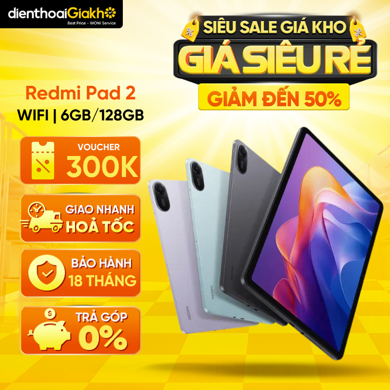 Máy Tính Bảng Xiaomi Redmi Pad 2 Wifi 6GB/128GB, Bảo Hành Điện Tử 18 Tháng