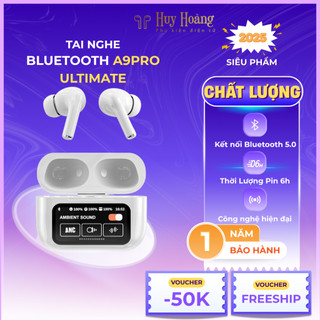  Tai Nghe Bluetooth A9 Pro Cao Cấp Chống Ồn Màn Hình LCD Cảm Ứng Micro Đàm Thoại Rõ Nét Bass Căng 