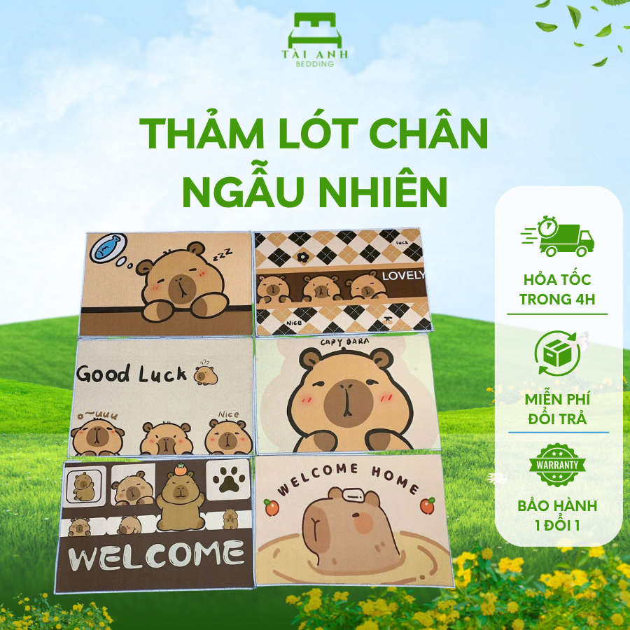 Thảm chùi chân nhà bếp, phòng tắm bali thấm hút nước, đế cao su chống trơn trượt