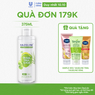 Nước tẩy trang ngừa mụn Treatment Micellar Water Hazeline Tràm Trà Cica giảm mụn hiệu quả sau 7 ngày 375ml