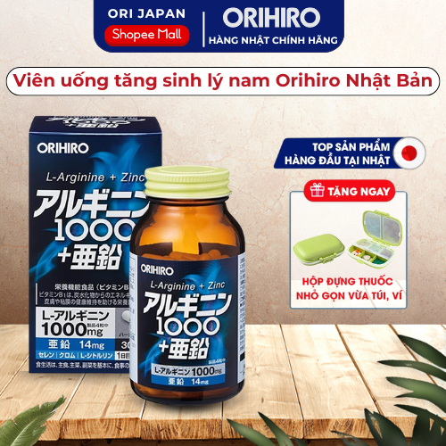 Viên uống tăng cường sinh lý nam giới Orihiro L-Arginine 1000mg và kẽm Zinc 120 viên