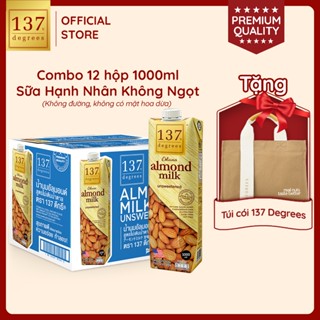 [MUA THÙNG 12 HỘP 1 LÍT TẶNG 1 TÚI CÓI] Sữa Hạt Hạnh Nhân Không Ngọt 1 Lít 137 Degrees Nhập Khẩu Thái Lan D