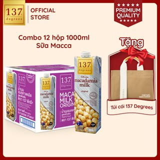 [MUA THÙNG 12 HỘP 1 LÍT TẶNG 1 TÚI CÓI] Sữa Hạt Mắc Ca 1 Lít 137 Degrees Nhập Khẩu Thái Lan Dinh Dưỡng