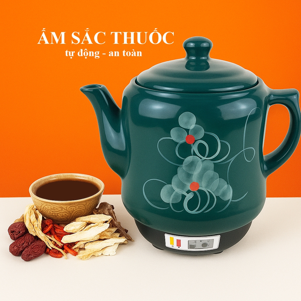 Ấm sắc thuốc bằng điện 3.2L XANH NGỌC Xuân Tùng siêu nấu thuốc tự động, nhanh, an toàn bền đẹp.