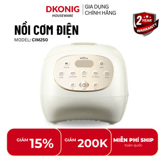 Nồi cơm điện lòng gốm Haatz CIM250 1.4L nấu cơm chín đều, hẹn giờ thông minh 6 chức năng nấu