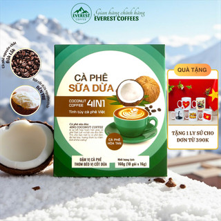  Cà Phê Sữa Dừa 4in1 Everest Coffee – Cafe Hòa Tan Nguyên Chất Thơm Béo Cốt Dừa Tiện Lợi 