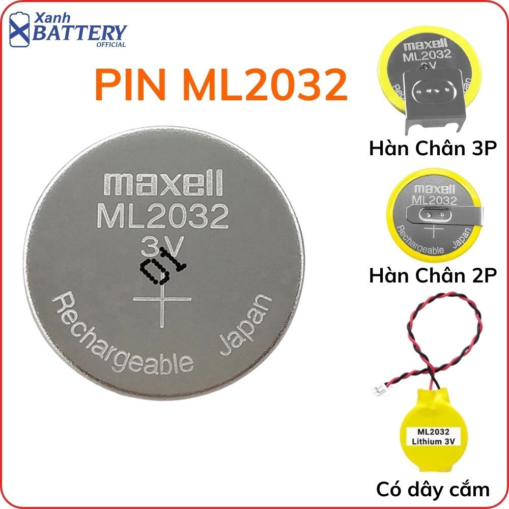 Pin sạc Maxell ML2032 3V chính hãng sạc nhiều lần an toàn