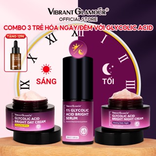 Kem ngày+Kem đêm+Serum chất Glycolic Acid 3PCS VIBRANT GLAMOUR  Làm Trắng & Chống Nắng & Chống Lão Hóa & Phục hồi da