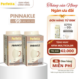 (TẶNG KF94 ĐH 199K) Combo 2 Hộp Khẩu Trang Cao Cấp Perfetta Pinnakle, Form 5D, Chất Lượng Chuẩn Nhật Bản. (30 cái/hộp)