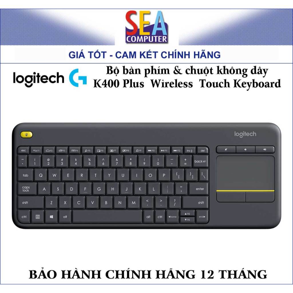 Bàn phím & chuột không dây Logitech Wireless Touch Keyboard - K400 Plus