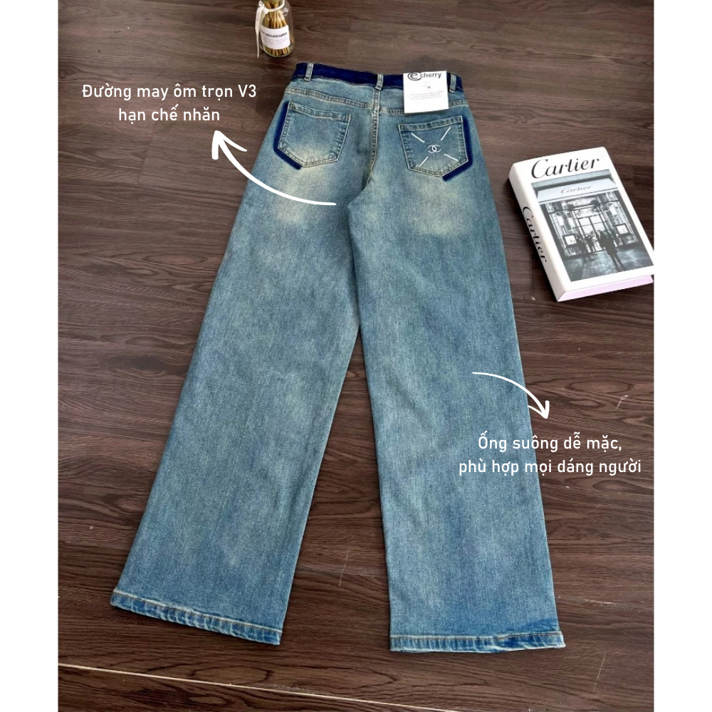 Quần Jean Nữ Suông Ống Rộng Thời Trang Midori Shop Quần Bò Nữ Ống Suông Cạp Cao Co Dãn LD04 | BigBuy360 - bigbuy360.vn