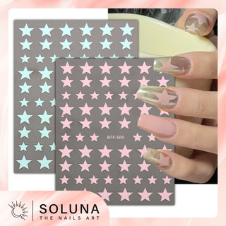 [Sticker nail nhiều mẫu Nhất Việt Nam-Soluna nail] - Miếng Dán Trang Trí Móng Tay 3D hình sao lấp lánh
