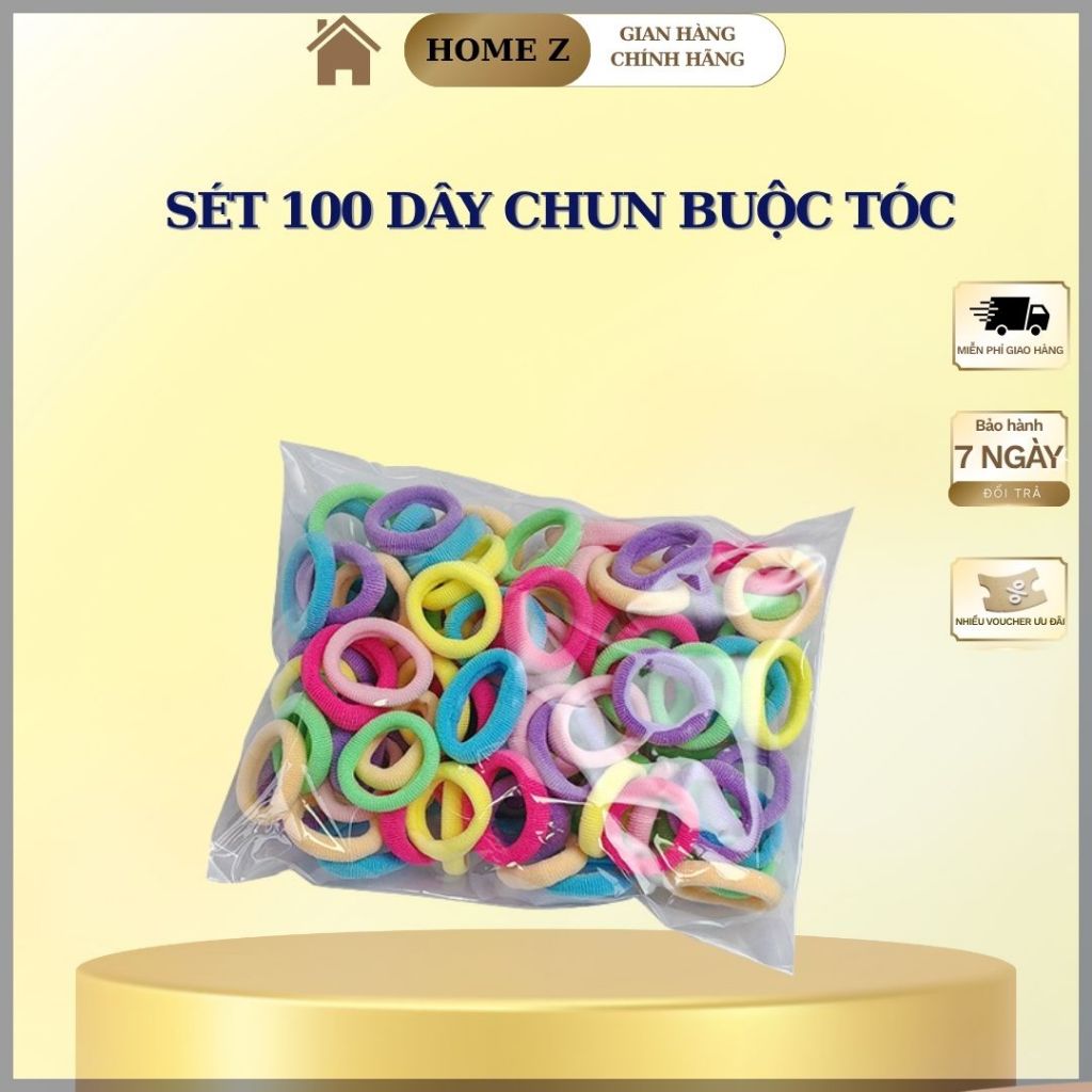 HOME Z HOME Z Set 100 dây buộc tóc đàn hồi thời trang cho nữ