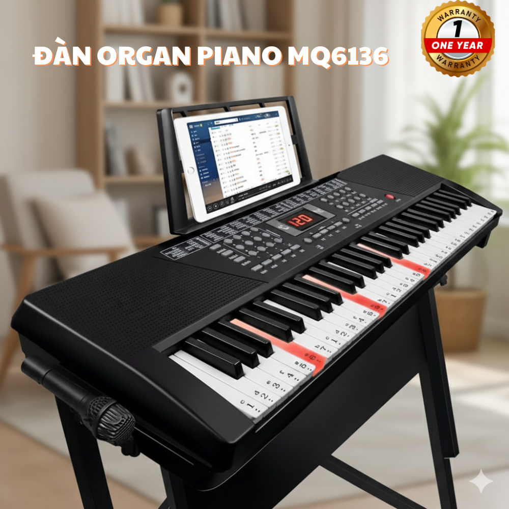 Đàn organ, đàn piano điện tử 61 phím cao cấp, đàn luyện ngón cho người mới tập, đàn piano cho bé(MQ)