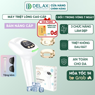  Máy Triệt Lông Cầm Tay DELAX  Tẩy Lông Toàn Thân Bằng Laser Ánh Sáng Tại Nhà Triệt Lạnh Không Gây Đau Rát 