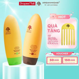 Combo dầu gội kiềm dầu Arganmidas tạo phồng chân tóc giảm rụng tóc dầu xả Collagen siêu dưỡng ẩm phục hồi tóc hư 450ml