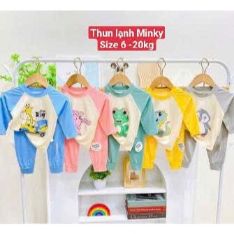 [A191 Mềm, Mát, Chọn Mẫu] Bộ Dài Tay Thun Lạnh In Hình Con Vật Ngộ Nghĩnh Đáng Yêu Cho Bé Trai Bé Gái