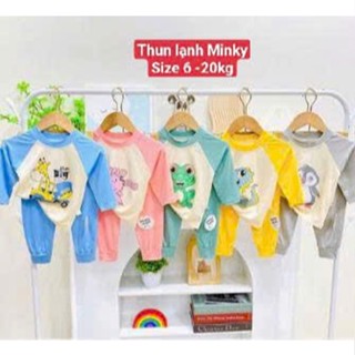 [A191 Mềm, Mát, Chọn Mẫu] Bộ Dài Tay Thun Lạnh In Hình Con Vật Ngộ Nghĩnh Đáng Yêu Cho Bé Trai Bé Gái