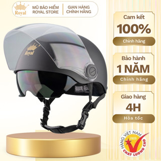 Mũ Bảo Hiểm Nửa Đầu 2 Kính Royal M579K Chính Hãng, Nón Bảo Hiểm Kính Âm Kết Hợp Kính Dài Bên Ngoài