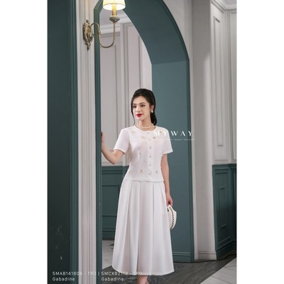 Chân Váy Nữ Dáng Xòe MY WAY Dáng Dài Công Sở Cao Cấp 5MCXB2118W