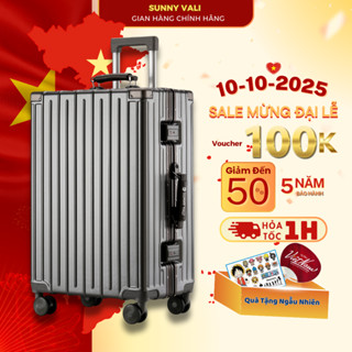 Vali khung nhôm SUNNY-RAYMOND size 20/24/28 chất liệu nhựa ABS+PC tích hợp cổng sạc giá đựng cốc