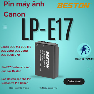  Pin sạc LP-E17 1040mAh Bộ Sạc Beston Cho Máy Ảnh Canon EOS M3 EOS M5 EOS 750D EOS 760D EOS 800D 77D 