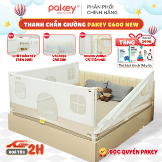 [HỎA TỐC] Thanh Chắn Giường Cho Bé Pakey G600, Mẫu Mới Vải 600D Cao Cấp, Khung Vuông Dày Dặn Nâng Hạ 100% Bằng 1 Bên