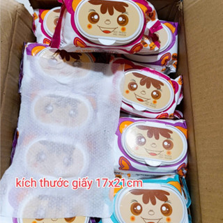 THÙNG 30GÓI Khăn giấy ướt GẤU giá rẻ cho bé KÍCH THƯỚC 17X21 CM không mùi,khổ to bi dày