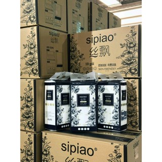 Thùng 10 Bịch Giấy Rút Treo Tường SIPIAO Black 1300 Tờ - 4 Lớp Nội Địa Trung Cao Cấp , Khăn Giấy Ăn Rút Tặng Kèm Móc