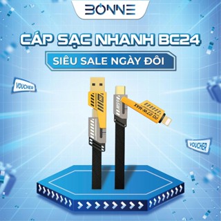 Cáp sạc nhanh BC24 điện thoại 4 in 1 by Bonne TECHNOLOGIQUE, 65W sạc chống gẫy chính hãng bảo hành 12 tháng