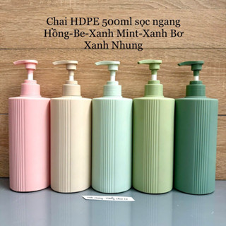 Bình Nhựa HDPE 500ML Xanh Bơ-Xanh Mint-Xanh Nhung-Hồng-Be.Đựng kem body,lotion,dầu gội,sữa tắm.Chai nhựa chiết mỹ phẩm