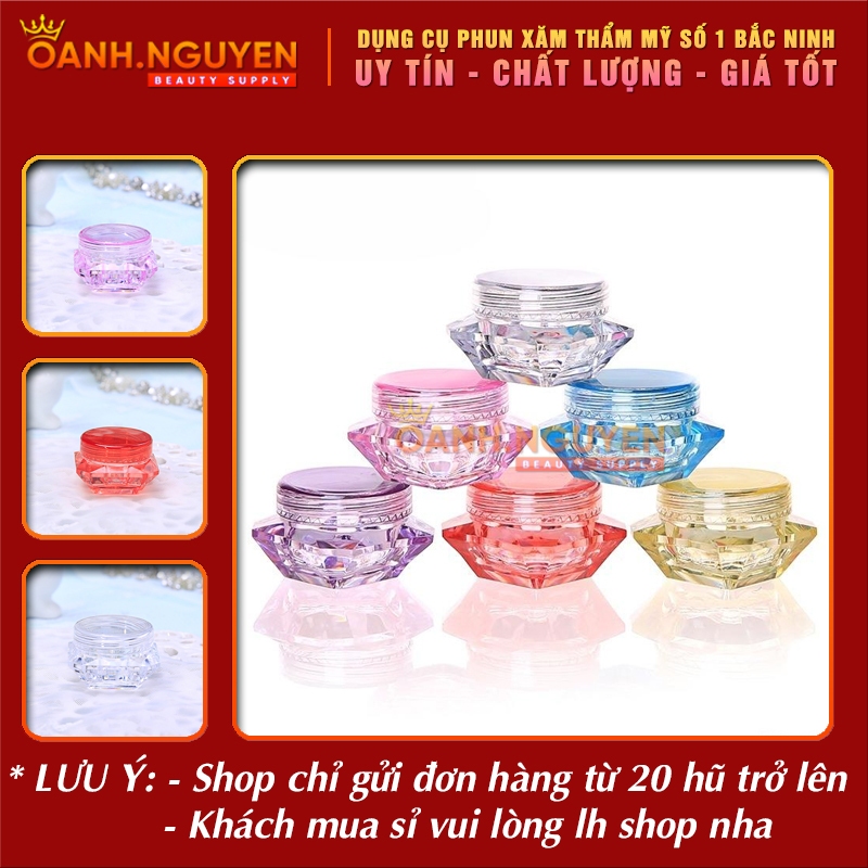 Combo 100 Hũ Chiết Kim Cương 3g, 5g(Loại Đẹp) - Chiết Kem, Dưỡng, Serum + Tặng thìa chiết kem