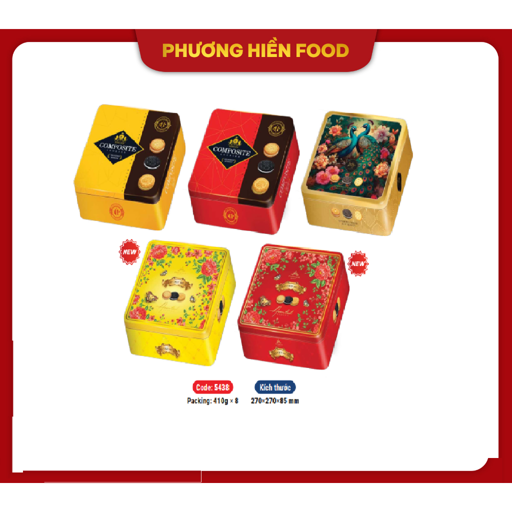 [Vfoods] Bánh Quy hỗn hợp Luckysun hiệu Vfoods 410g hộp sắt