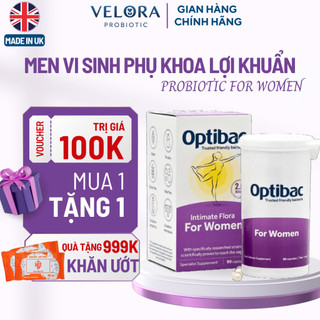  Men vi sinh lợi khuẩn phụ khoa Optibac tím Probiotics For Women 90v cho phụ nữ 90 viên 