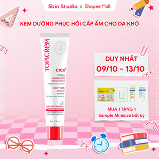 Kem dưỡng phục hồi và làm êm dịu da TOPICREM CICA+ SOOTHING CREAM 40ml - Skin Studio
