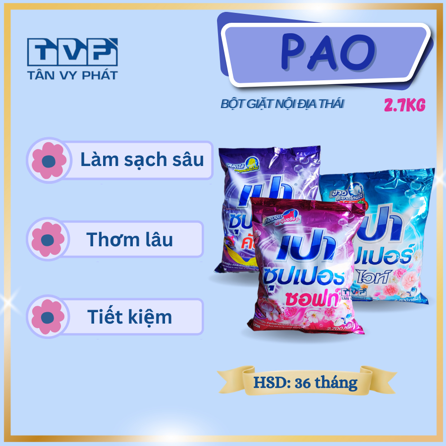 Bột Giặt PAO 2.4kg – Siêu Thơm, Siêu Sạch • Hàng Nội Địa Thái✨