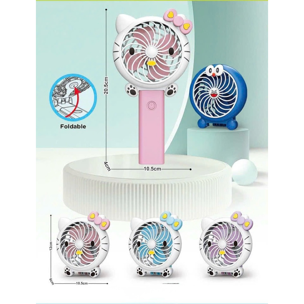 [Tặng kèm 2 pin AA/1.5V] Quạt pin mini cầm tay hoặc gập để bàn tiện lợi,nhiều mẫu mã và màu sắc. Phụ