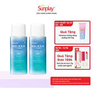 [VB] Combo 2 Sữa chống nắng nâng tông cho da vàng, có sắc đỏ Sunplay Skin Aqua Tone Up UV Milk Blue SPF 50+ PA++++ 50g