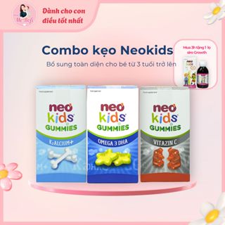 Combo Neokids Kẹo Gummies DHA , Canxi, Kẽm Zinc cho bé từ 3 tuổi trở lên - Mẹ Rofi