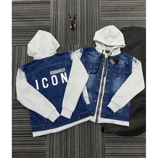 Stazy_Studio16// Áo Khoác Bò DSQ2 Phối tay Nỉ chất Siêu Dày Dặn, Mã Áo Bò DSQ Vẩy Sơn, Bò DSQ ICON siêu Hot Trend 2026