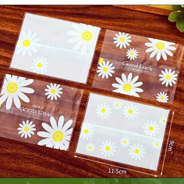 100 Túi nilon HOA CÚC đựng bánh kẹo trà hoa, nhiều kích thước